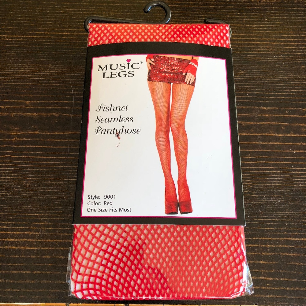 NWT Music Legs Fishnet Seamless Pantyhose one size